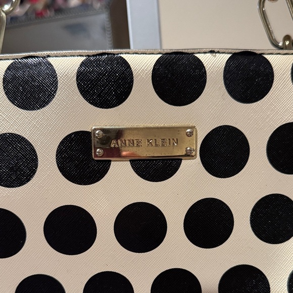 Anne Klein Polka Dot Tote Bag - Black and Cream - Picture 3 of 14